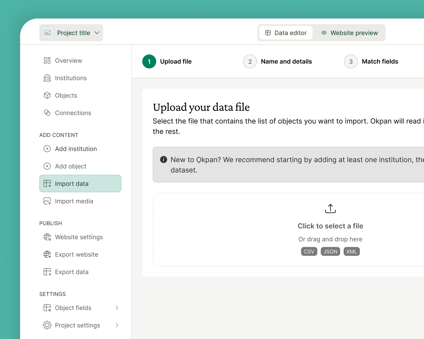 Import any kind of data
